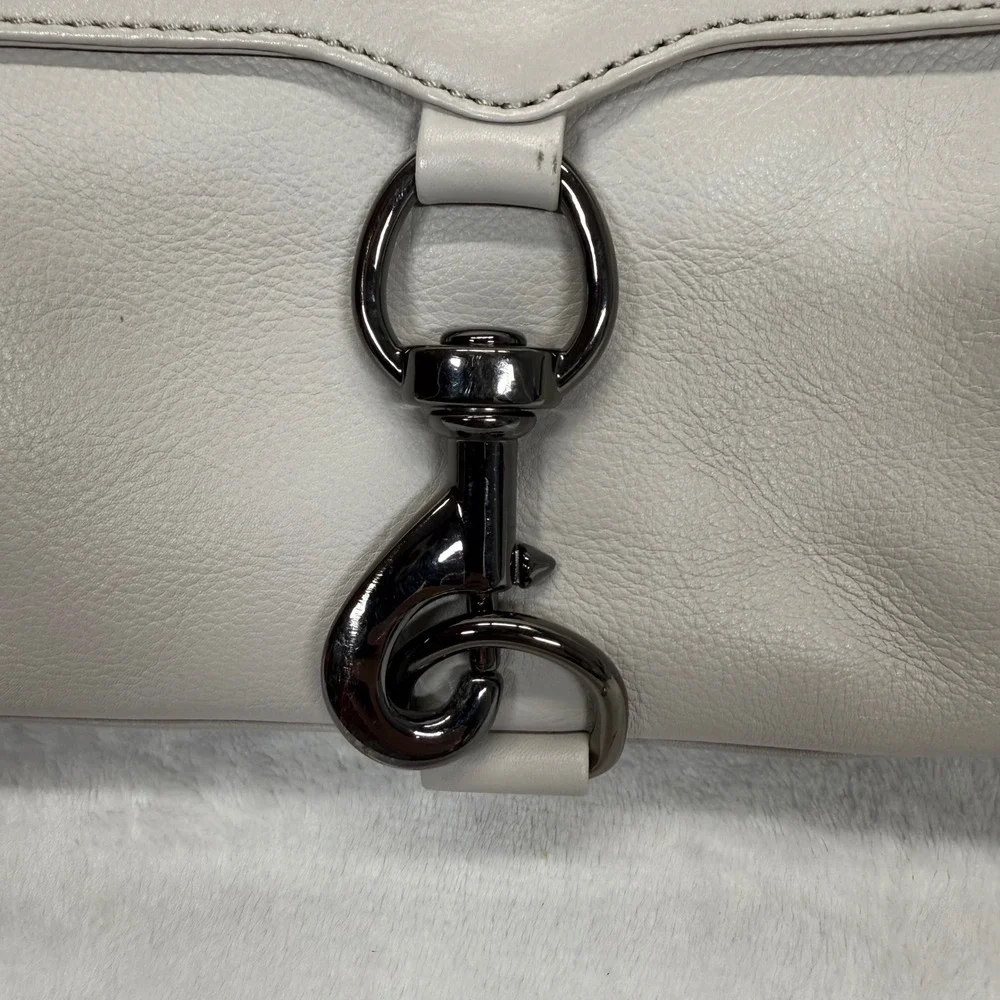 Rebecca Minkoff Crossbody Bag Leather Silver‎ Hardware Pale Gray Small